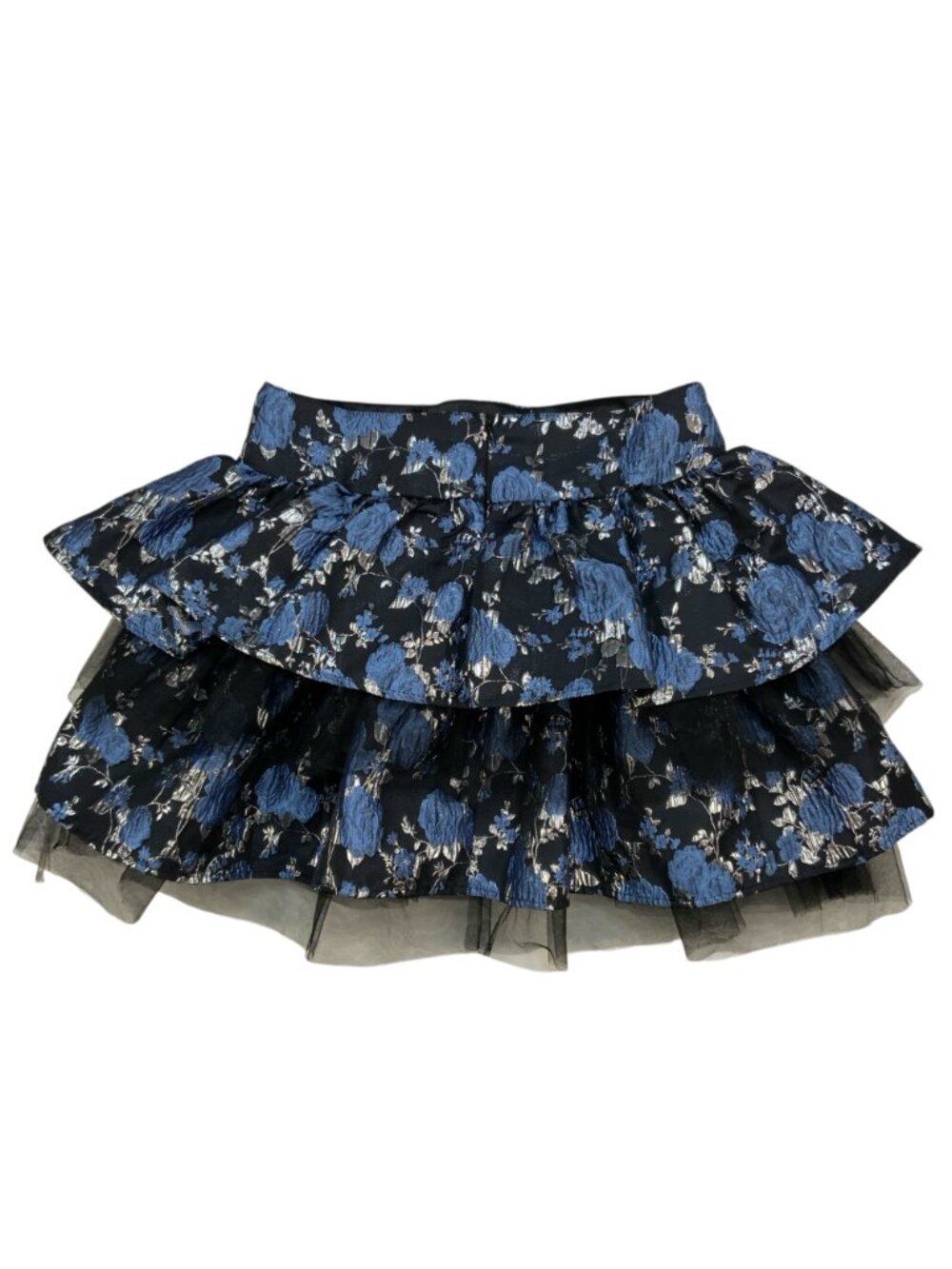 Dolls Kill Widow Fanged Faerie Brocade Mini Skirt M Blue Floral NEW - Picture 6 of 15
